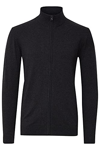 Indicode Badi Herren Strickjacke Cardigan Feinstrick mit hochabschließendem Kragen, Größe:3XL, Farbe:Charcoal Mix (915) von Indicode