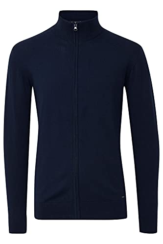 Indicode Badi Herren Strickjacke Cardigan Feinstrick mit hochabschließendem Kragen, Größe:L, Farbe:Navy (400) von Indicode