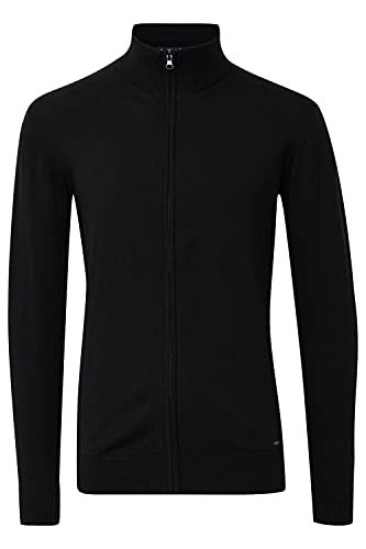 Indicode Badi Herren Strickjacke Cardigan Feinstrick mit hochabschließendem Kragen, Größe:M, Farbe:Black (999) von Indicode