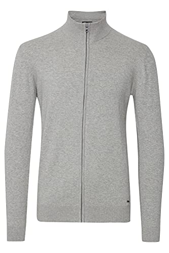 Indicode Badi Herren Strickjacke Cardigan Feinstrick mit hochabschließendem Kragen, Größe:S, Farbe:Grey Mix (914) von Indicode