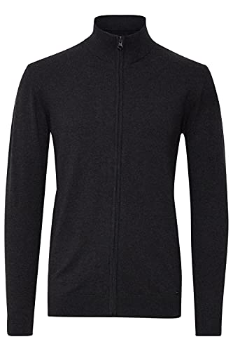 Indicode Badi Herren Strickjacke Cardigan Feinstrick mit hochabschließendem Kragen, Größe:XL, Farbe:Charcoal Mix (915) von Indicode