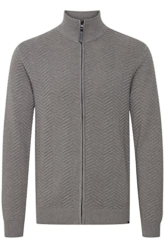 Indicode Banjamino Herren Strickjacke Cardigan Grobstrick mit Stehkragen, Größe:3XL, Farbe:Grey Mix (914) von Indicode