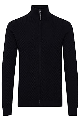 Indicode Banjamino Herren Strickjacke Cardigan Grobstrick mit Stehkragen, Größe:XXL, Farbe:Black (999) von Indicode