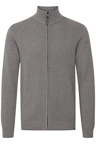 Indicode Banjamino Herren Strickjacke Cardigan Grobstrick mit Stehkragen, Größe:XXL, Farbe:Grey Mix (914) von Indicode