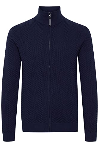 Indicode Banjamino Herren Strickjacke Cardigan Grobstrick mit Stehkragen, Größe:XXL, Farbe:Navy (400) von Indicode