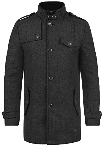 Indicode Brandan Herren Winter Mantel Wollmantel lange Winterjacke mit Stehkragen, Größe:M, Farbe:Black (999) von Indicode