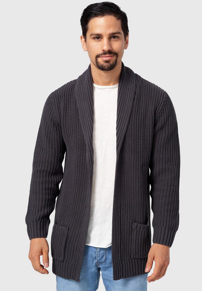 Indicode Strickjacke Herren Anaheim Herrenstrickjacke mit 2 aufgesetzten Taschen von Indicode