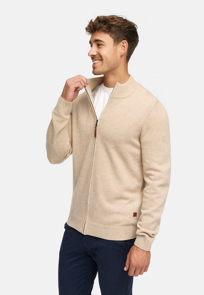 Indicode Strickjacke Herren INMargous Cardigan Herrenstrickjacke Moderne Strickjacke mit Reißverschluss und Stehkragen von Indicode