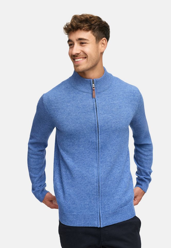 Indicode Strickjacke Herren INMargous Cardigan Herrenstrickjacke Moderne Strickjacke mit Reißverschluss und Stehkragen von Indicode