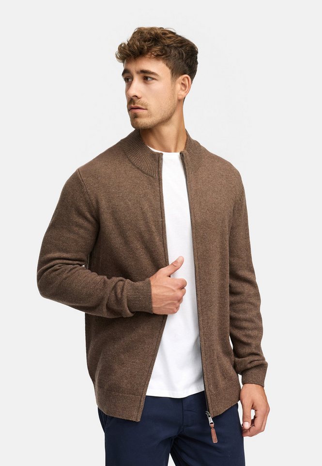 Indicode Strickjacke Herren INMargous Cardigan Herrenstrickjacke Moderne Strickjacke mit Reißverschluss und Stehkragen von Indicode