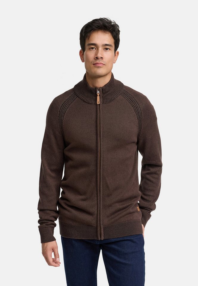 Indicode Strickjacke Herren INMassum cardigan Herrenstrickjacke Strickjacke mit Stehkragen von Indicode