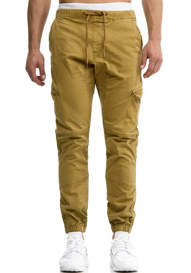 Indicode Cargohose INLevi mit seitlichen Cargotaschen und elastischen Bündchen von Indicode