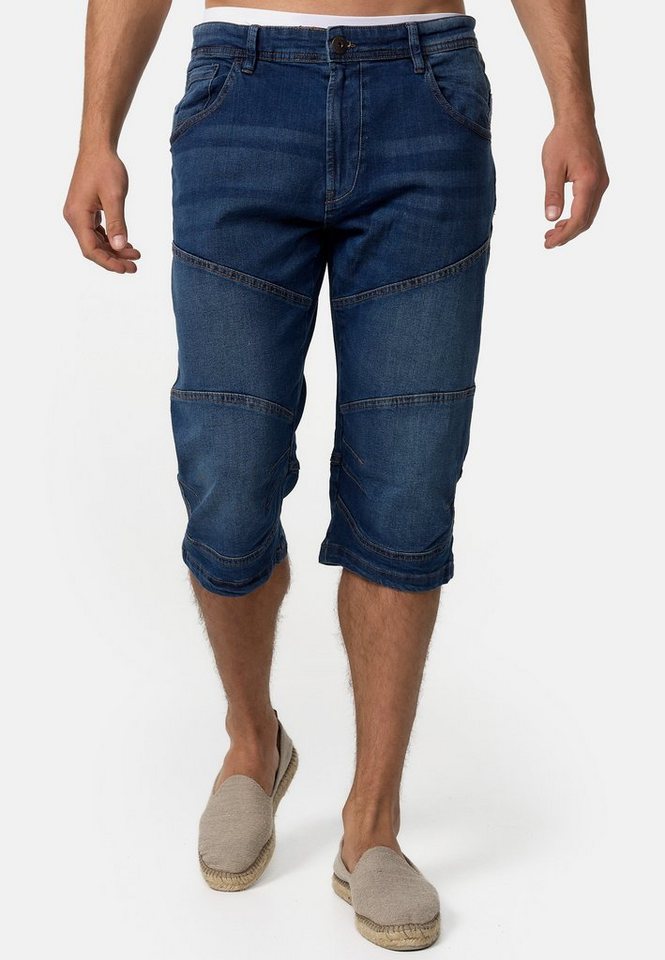 Indicode 3/4-Jeans Herren Fortune Herrenshorts Jeansshorts Shorts 3/4 Jeansshorts mit 5 Taschen von Indicode