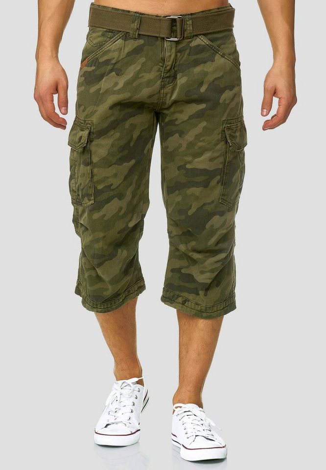 Indicode Cargoshorts Herren Nicolas Check Cargo Shorts Herrenshorts aus einer robusten Materialmischung von Indicode