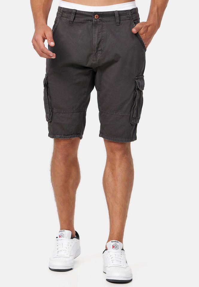 Indicode Cargoshorts Herren Monroe Cargo Cargo Shorts Herrenshorts mit 6 Taschen inkl. Gürtel von Indicode