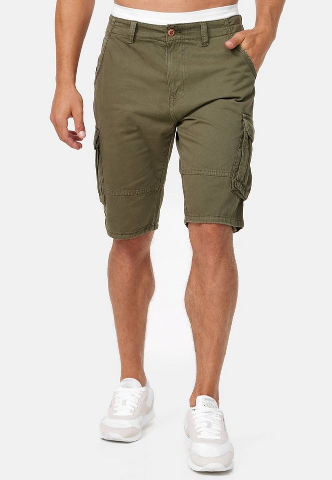 Indicode Cargoshorts Herren Monroe Cargo Cargo Shorts Herrenshorts mit 6 Taschen inkl. Gürtel von Indicode