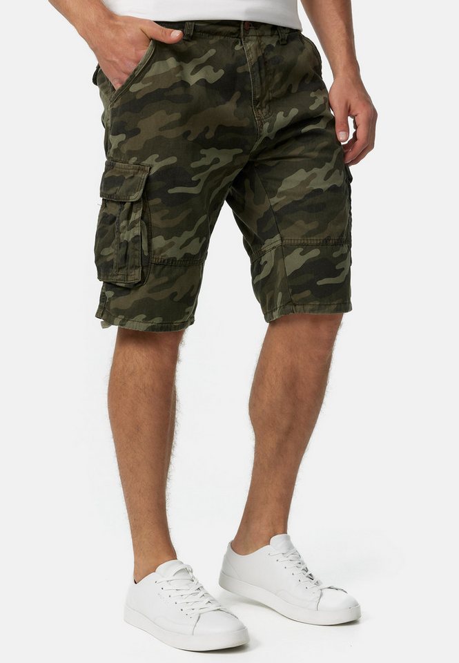 Indicode Cargoshorts Herren Monroe Cargo Cargo Shorts Herrenshorts mit 6 Taschen inkl. Gürtel von Indicode