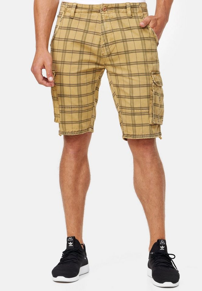 Indicode Cargoshorts Herren Monroe Cargo Cargo Shorts Herrenshorts mit 6 Taschen inkl. Gürtel von Indicode