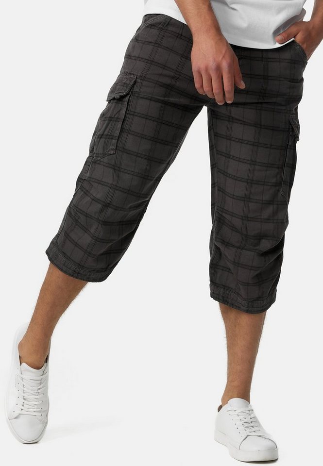 Indicode Cargoshorts Nicolas Check aus einer robusten Materialmischung von Indicode