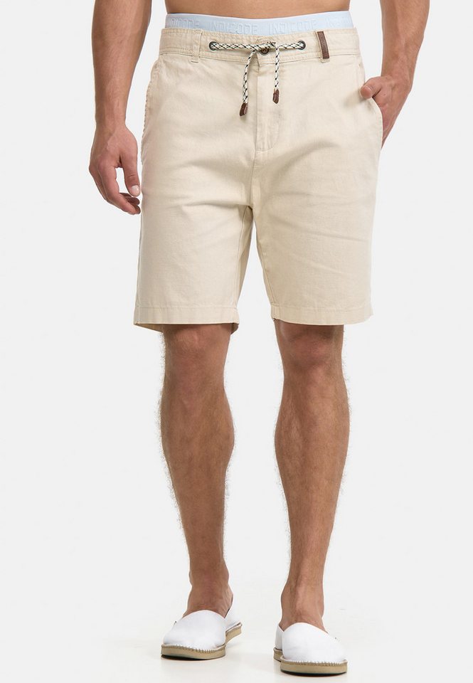 Indicode Chinoshorts Bowmanville Moderne und luftig leichte Herren Leinen-Shorts von Indicode
