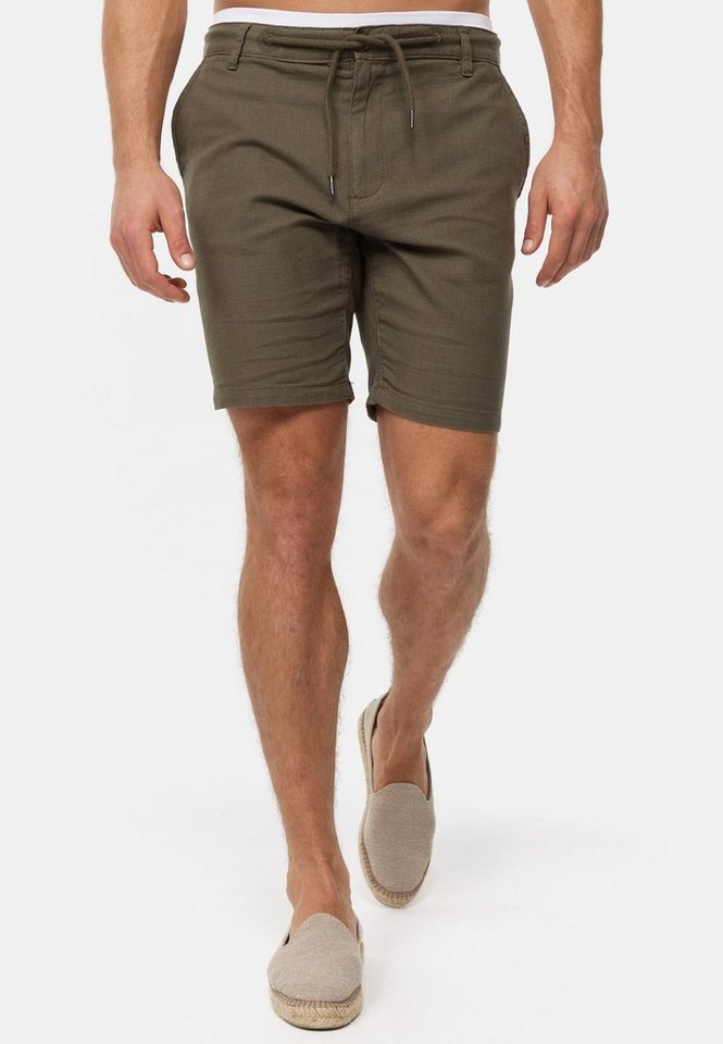 Indicode Chinoshorts Herren INCaro Chino Shorts Herrenshorts aus 100 % Baumwolle, inkl. Gürtel von Indicode