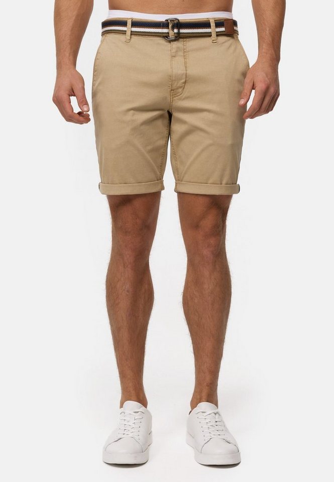 Indicode Chinoshorts Herren INCunning Chino Shorts Herrenshorts aus elastischer Baumwoll-Qualität, inkl. Gürtel von Indicode