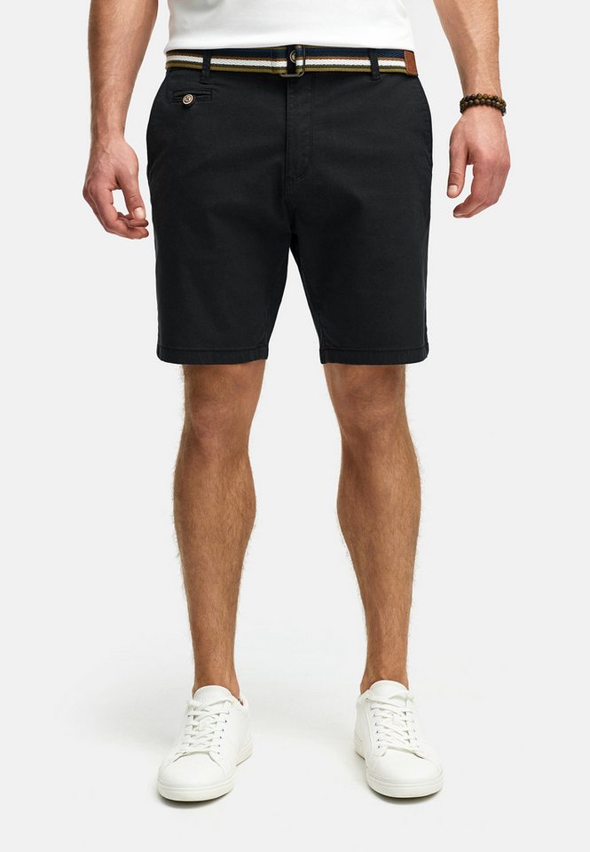Indicode Chinoshorts Herren INThews Chino Shorts Herrenshorts aus Twill mit passendem Gürtel von Indicode