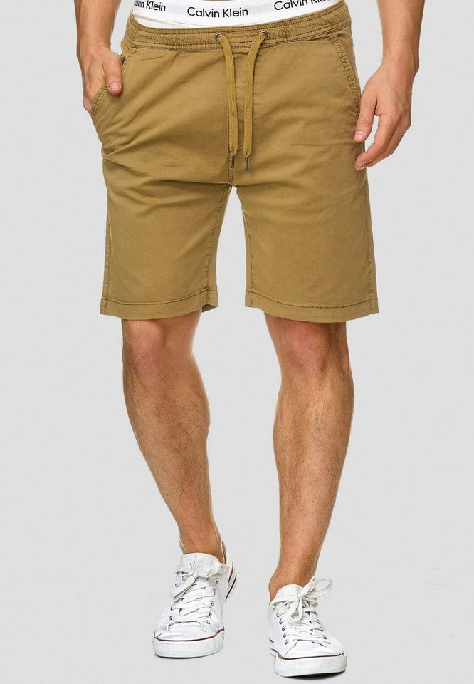 Indicode Chinoshorts Herren Kelowna Chino Shorts Herrenshorts mit elastischem Bund und Kordelzug von Indicode