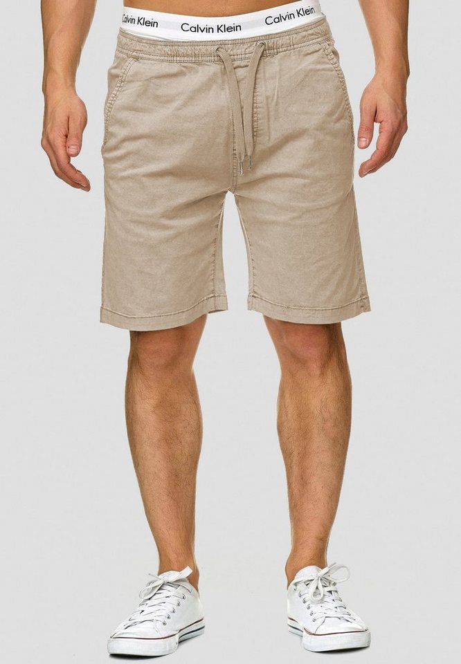 Indicode Chinoshorts Herren Kelowna Chino Shorts Herrenshorts mit elastischem Bund und Kordelzug von Indicode