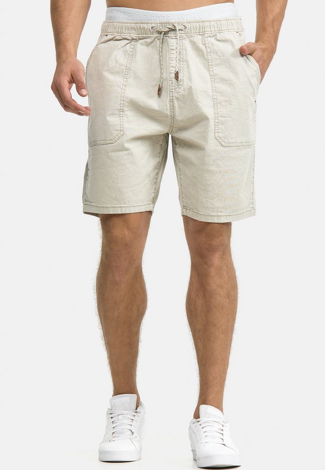 Indicode Chinoshorts Herren Stoufville Chino Shorts Herrenshorts aus elastischer Baumwoll-Qualität, mit Kordelzug von Indicode