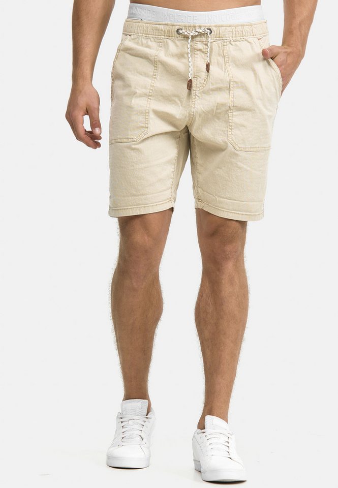 Indicode Chinoshorts Herren Stoufville Chino Shorts Herrenshorts aus elastischer Baumwoll-Qualität, mit Kordelzug von Indicode