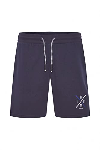 Indicode DHallum Herren Sweat Shorts Sweatshorts Kurze Hose Jogginghose mit Kordeln und Print Regular Fit, Größe:2XL, Farbe:Navy (400) von Indicode