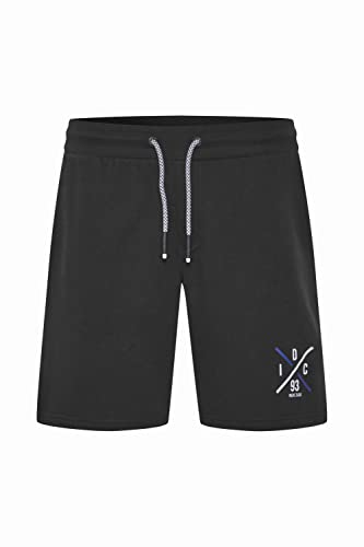 Indicode DHallum Herren Sweat Shorts Sweatshorts Kurze Hose Jogginghose mit Kordeln und Print Regular Fit, Größe:L, Farbe:Black (999) von Indicode