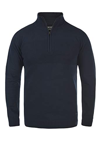 Indicode Erno Herren Strickpullover Troyer Feinstrick Pullover, Größe:3XL, Farbe:Navy (400) von Indicode