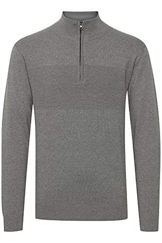 Indicode Erno Herren Strickpullover Troyer Feinstrick Pullover, Größe:L, Farbe:Grey Mix (914) von Indicode