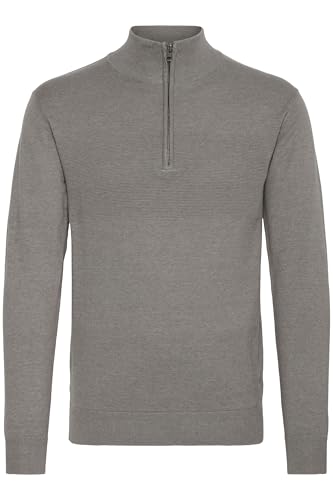 Indicode Erno Herren Strickpullover Troyer Feinstrick Pullover, Größe:M, Farbe:Grey Mix (914) von Indicode