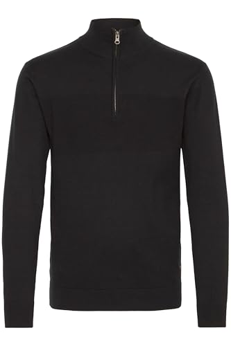 Indicode Erno Herren Strickpullover Troyer Feinstrick Pullover, Größe:XXL, Farbe:Black (999) von Indicode