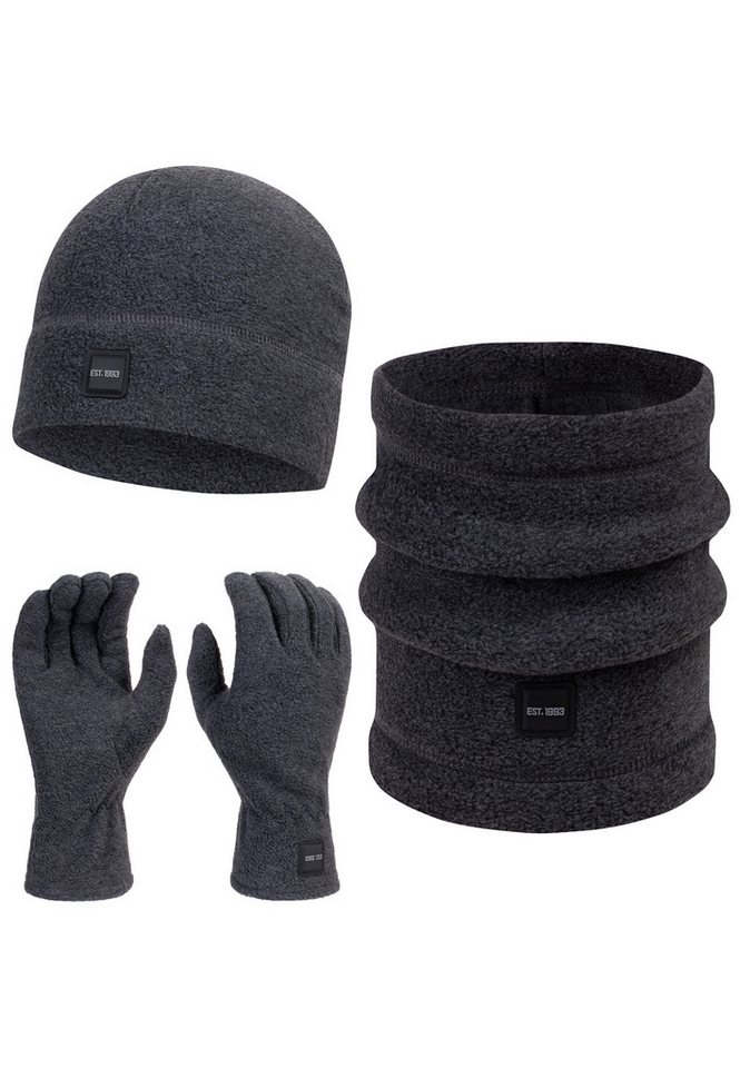 Indicode Fleecemütze INGjert (Set, 3-St) Winter-Accessoire-Set für kalte Tage von Indicode