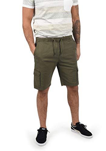 Indicode IDFrances Herren Cargo Shorts Bermuda Kurze Hose mit elastischem Bund und Stretch Regular Fit, Größe:M, Farbe:Army (600) von Indicode