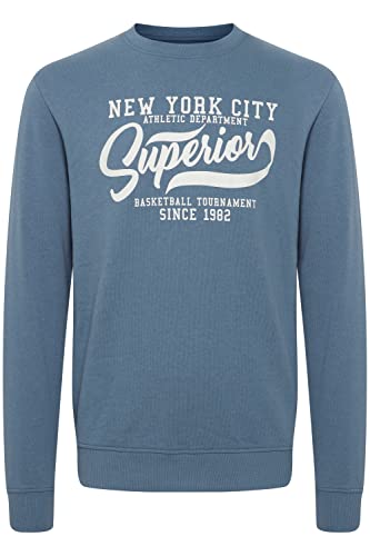 Indicode IDGalilero Herren Sweatshirt Pullover Sweater mit Rundhals-Ausschnitt Rippbündchen Baumwollmischung Regular fit, Größe:S, Farbe:China Blue (436) von Indicode