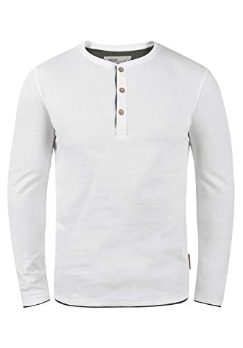 Indicode Gifford Herren Longsleeve Langarmshirt Shirt Mit Grandad-Ausschnitt, Größe:S, Farbe:Off-White (002) von Indicode