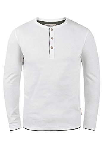 Indicode Gifford Herren Longsleeve Langarmshirt Shirt Mit Grandad-Ausschnitt, Größe:XL, Farbe:Off-White (002) von Indicode