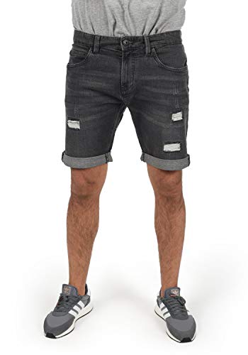 Indicode IDHallow Herren Jeans Shorts Kurze Denim Hose mit Destroyed-Optik und Stretch, Größe:M, Farbe:Dark Grey (910) von Indicode