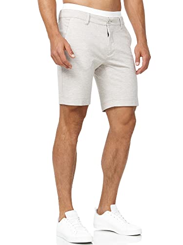 Indicode Herren Aalborg Chino Shorts mit 4 Taschen | Bermuda Herren Chino Shorts Ecru Mix XL von Indicode