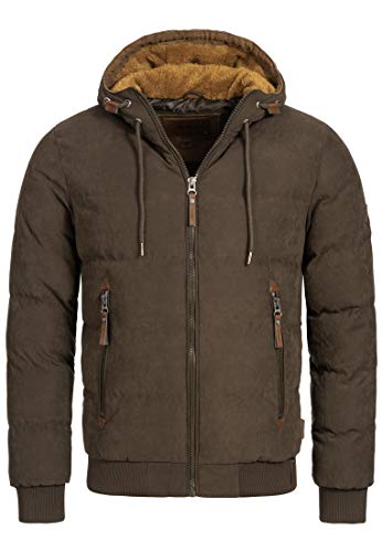 Indicode Herren Adeline Winterjacke m. Kapuze (Teddyfutter) |Steppjacke Herrenjacke Demitasse mix, XXL von Indicode