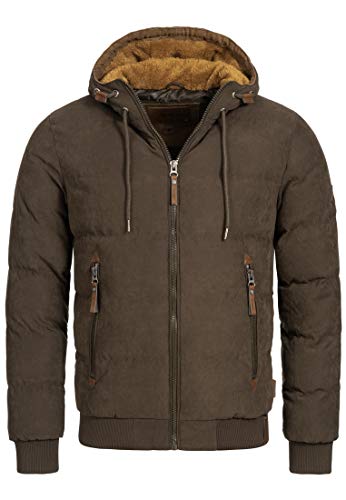 Indicode Herren Adeline Winterjacke m. Kapuze (Teddyfutter) |Steppjacke Herrenjacke Demitasse mix M von Indicode