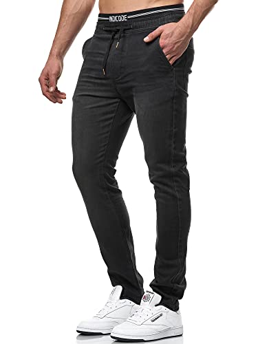 Indicode Herren Alban Jeanshose mit hohem Baumwoll-Anteil | Denim Stretch Jeans Männer Black L von Indicode