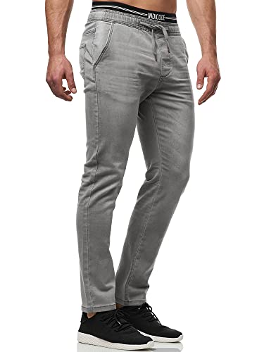 Indicode Herren Alban Jeanshose mit hohem Baumwoll-Anteil | Denim Stretch Jeans Männer Lt Grey L von Indicode