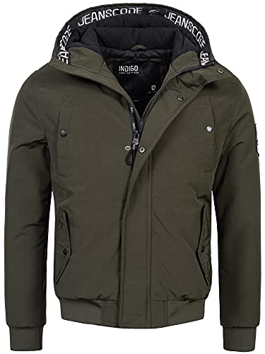 Indicode Herren Albany Jacke mit Kapuze | Herrenjacke Übergangsjacke für Männer Army, L von Indicode