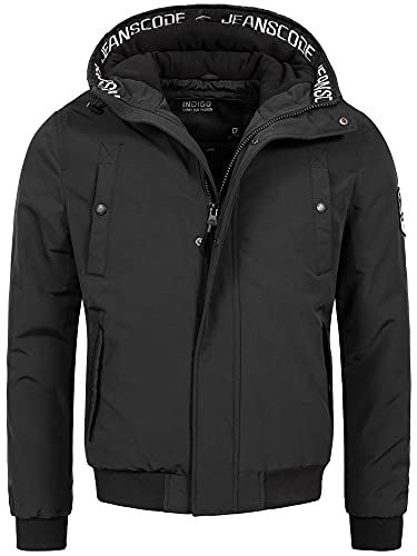 Indicode Herren Albany Jacke mit Kapuze | Herrenjacke Übergangsjacke für Männer Black M von Indicode